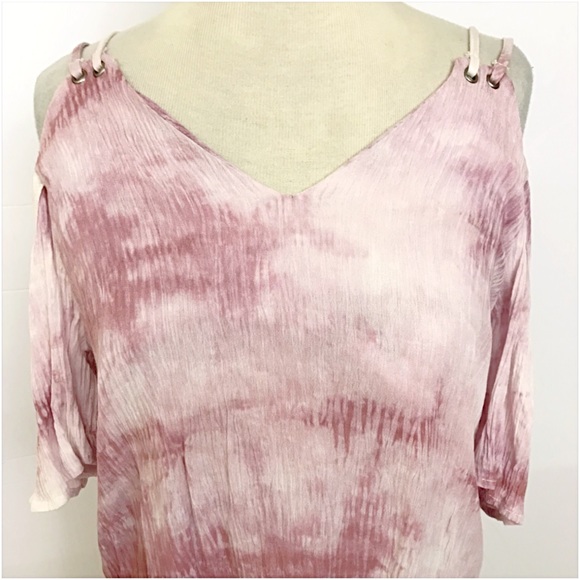 Blush Boho Cut Out Sleeve Tunic Blouse Top SML - Picture 5 of 8